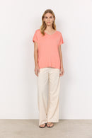 Marica 32 V Neck T-Shirt - Peach Pink