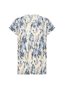 Aretha 38 Abstract Print Tee - Air Blue Combi