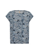 Galina 52 Abstract Print Tee - Air Blue Combi