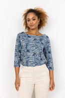 Galina 53 Abstract Blouse - Air Blue Combi