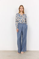 Felicity 498 Floral Blouse - Air Blue Combi