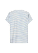Pisa 1 V Neck Stripe T-Shirt - Air Blue Combi