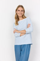 Pisa 2 3/4 Sleeve Stripe Tee - Air Blue Combi