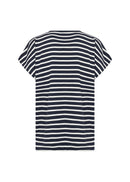 Kaiza3 V Neck Stripe T-Shirt - Navy Combi
