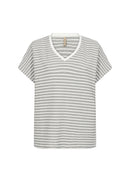 Pisa 1 V Neck Stripe T-Shirt - Misty Combi
