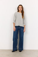 Pisa 2 3/4 Sleeve Stripe Tee - Misty Combi