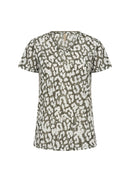 Aretha 39 Animal Print Tee - Misty Combi
