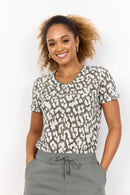 Aretha 39 Animal Print Tee - Misty Combi