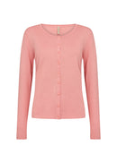 Dollie 446 Button Cardigan - Peach Pink Melange