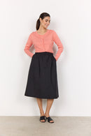 Dollie 446 Button Cardigan - Peach Pink Melange