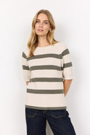 Kanita 19 Stripe Jumper - Misty Melange Combi