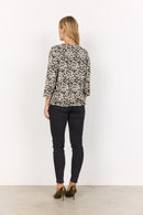 Marica 316 Print Blouse - Black Combi