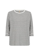 Pisa 2 3/4 Sleeve Stripe Tee - Black Combi