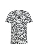Aretha 39 Animal Print Tee - Black Combi
