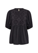 Loraine 7 Balloon Slv Blouse - Black