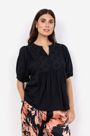 Loraine 7 Balloon Slv Blouse - Black