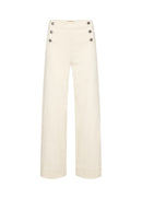 Bess 7 Button Detail Trouser - Cream