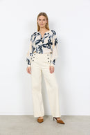 Bess 7 Button Detail Trouser - Cream