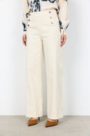Bess 7 Button Detail Trouser - Cream