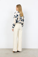 Bess 7 Button Detail Trouser - Cream