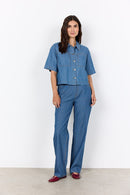Caisho 1 Stripe Denim Shirt - Moonlight Blue Denim