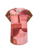 Catania 1 Abstract Blouse - Rapture Rose Combi