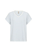 Caimie 1 Stripe V Neck Tee - Windsurfer Combi