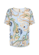 Casja 1 Paisley Print Blouse - Windsurfer Combi