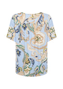Casja 1 Paisley Print Blouse - Windsurfer Combi