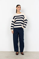 Kanita 36 Stripe Jumper - Navy Combi