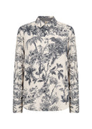 Carli1 Botanical Print Shirt - Navy Combi