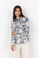 Carli1 Botanical Print Shirt - Navy Combi