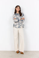 Carli1 Botanical Print Shirt - Navy Combi