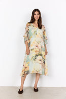Carmen 2 Floral Print Dress - Bok Choy Combi