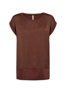 Thilde 6 Rolled Sleeve Tee - Rocky Road