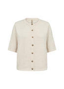 Orlean 9 Round Neck Cardigan - Cream Melange