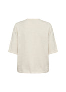 Orlean 9 Round Neck Cardigan - Cream Melange