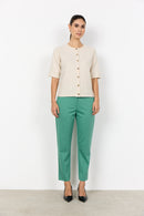Orlean 9 Round Neck Cardigan - Cream Melange