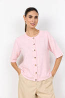 Orlean 9 Round Neck Cardigan - Rose Melange