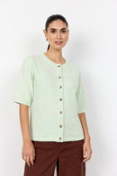Orlean 9 Round Neck Cardigan - Bok Choy Melange