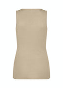 Lace Detail Sleeveless Top - Sand