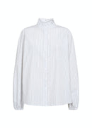 Vibika HighNeck Stripe Shirt - White