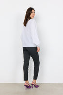 Vibika HighNeck Stripe Shirt - White