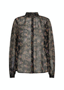 High Neck Sheer Shirt - Dark Grape