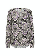Vernia Split Neck Blouse - Dark Grape
