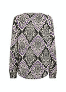 Vernia Split Neck Blouse - Dark Grape