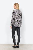 Vernia Split Neck Blouse - Dark Grape