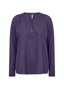 Hermine Split Neck Blouse - Dark Grape