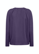 Hermine Split Neck Blouse - Dark Grape