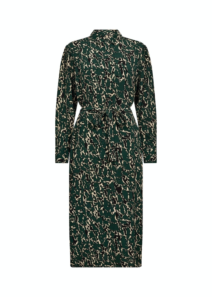 Vickie Print Dress - Dark Pine